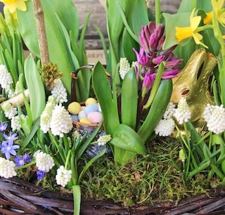 Grocery store flowers can make elegant Easter arrangements…