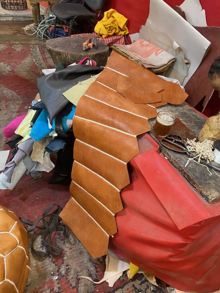 The Medina, Souks, Marrakesh, leather goods, leather hides, tannery, Morocco, North Africa, markets