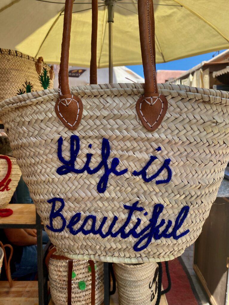 The Medina, Souks, Marrakesh, Life is beautiful, Morocco, North Africa, markets, beach bag, Life is beautiful beach bag
