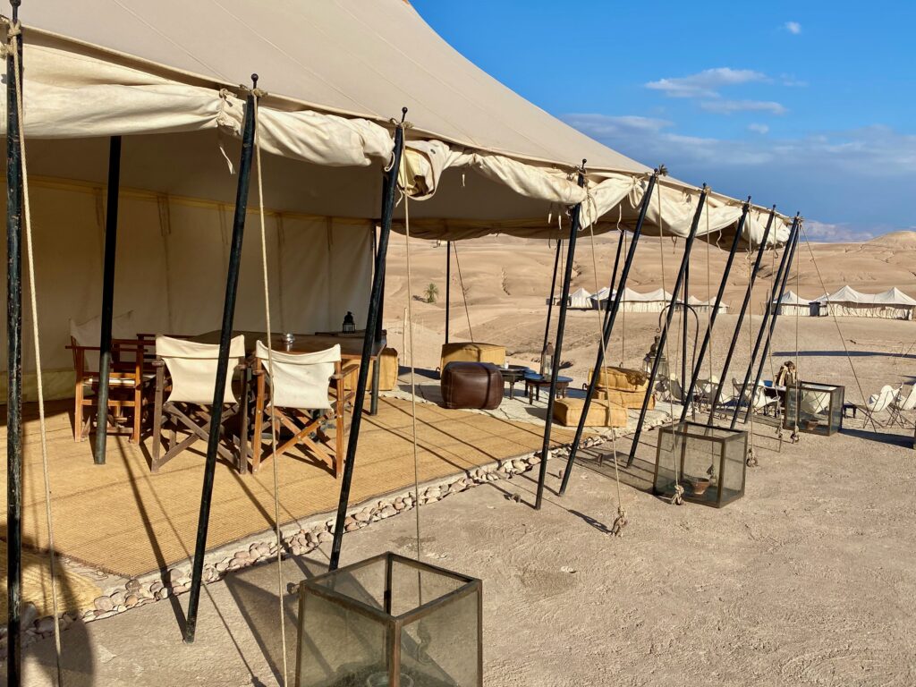 lunch in the dessert, Scarabeo Camp, elegant food in a rustic setting, Agafy desert, Morocco, tent dining, nomadic life, luxury tent living, indoor outdoor living, indoor outdoor dining