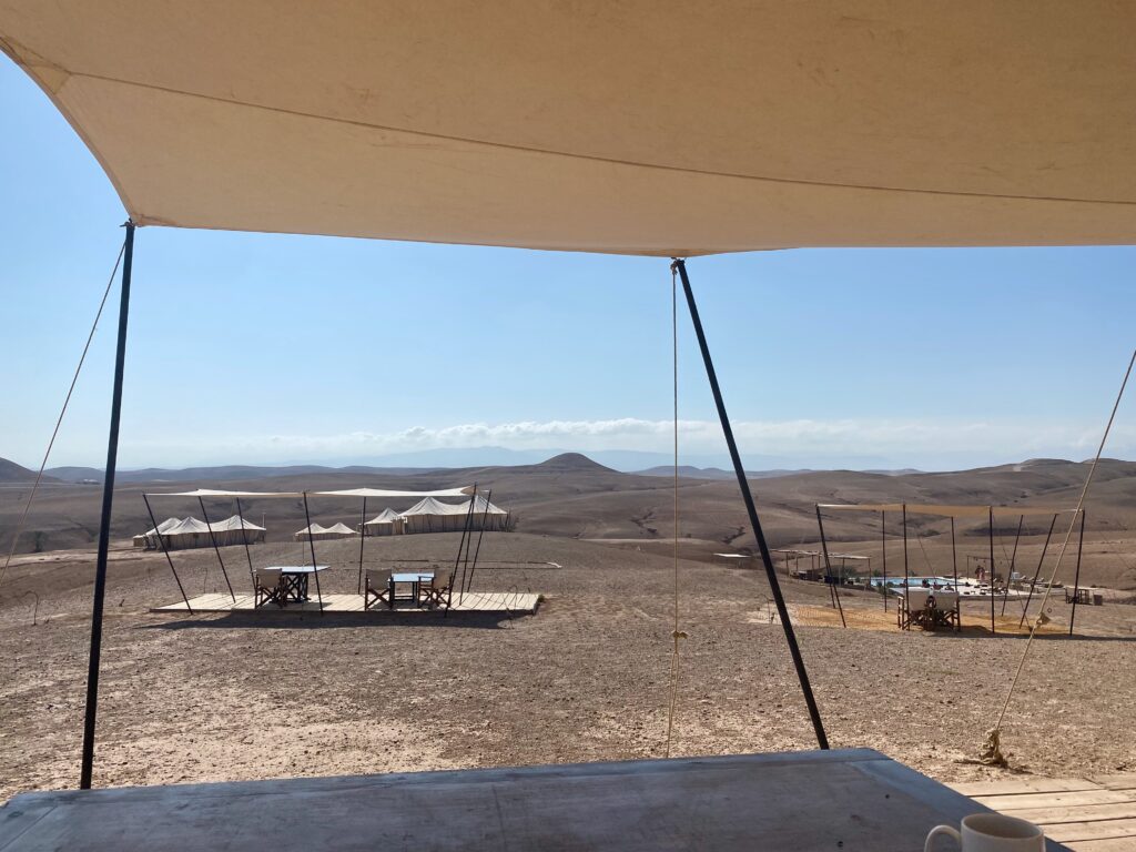Scarabo camp, Agafy desert, white tents, indoor outdoor living, Bedouin tents, nomadic lifestyle, Atlas Mountains, luxury camp, luxurious adventures, the adventuress domestista rides again
