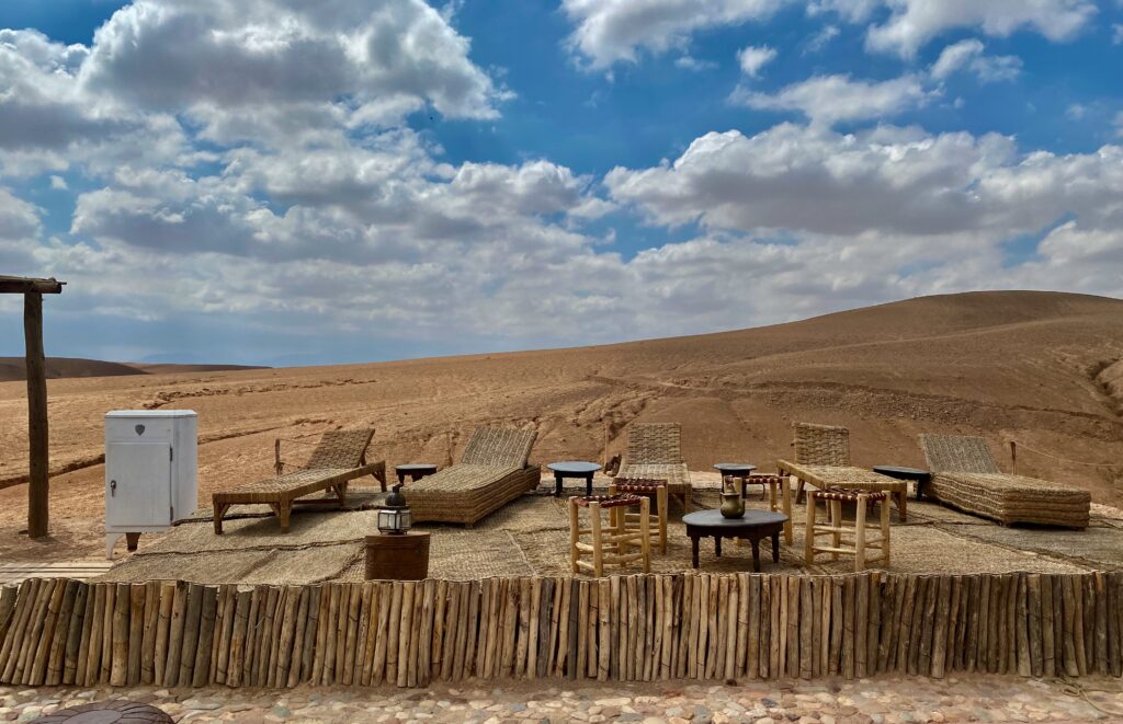 The Atlas Mountains, undulating mountains, desert views, desert pool, Agafy Desert, Morocco, Bedouin tent, Nomadic, Nomad life, Scarabo Camp