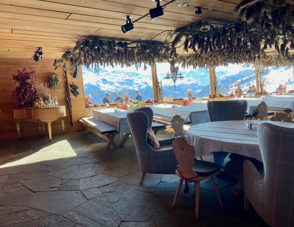 Paradiso club, Saint Moritz, après ski, The alps, elegant food in a rustic setting