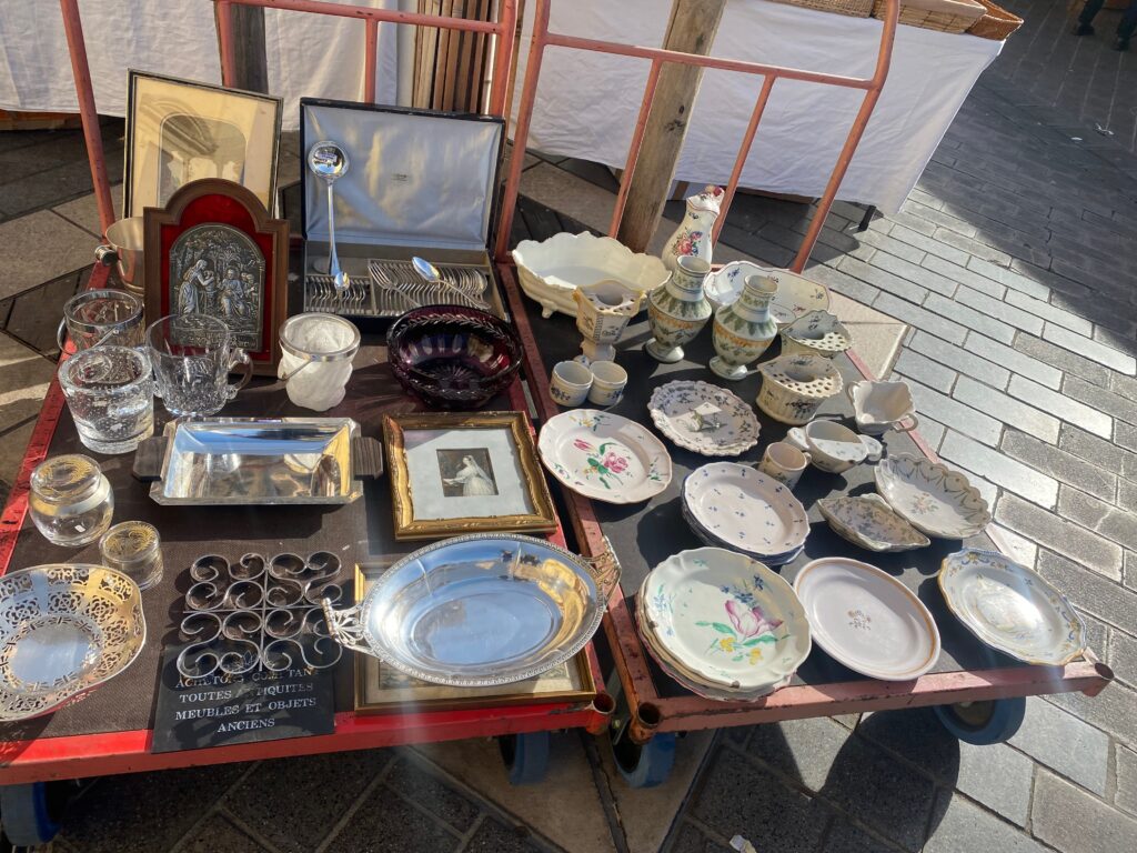 Brocante, French Brocante, Cours Salera, Nice France, Nice Brocante, French tableware