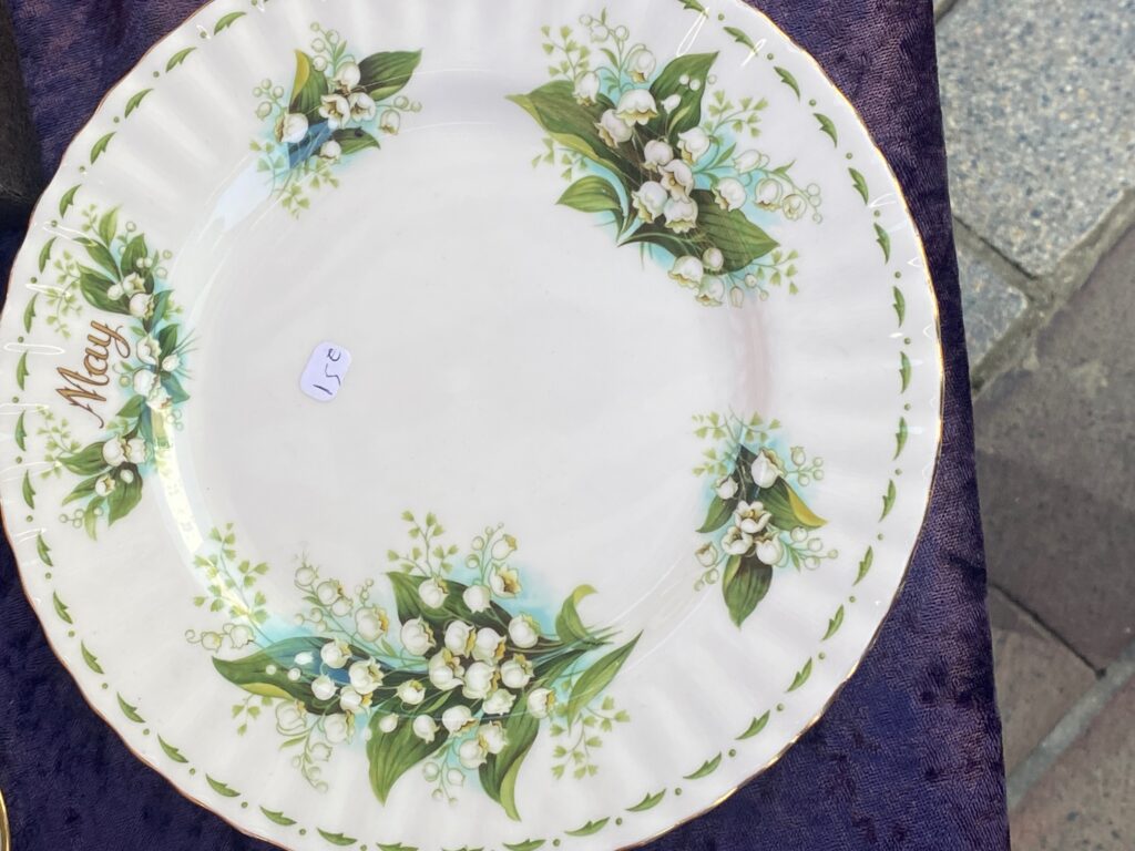 Brocante, French Brocante, Cours Salera, Nice France, Lilly of the valley plate, French May plate