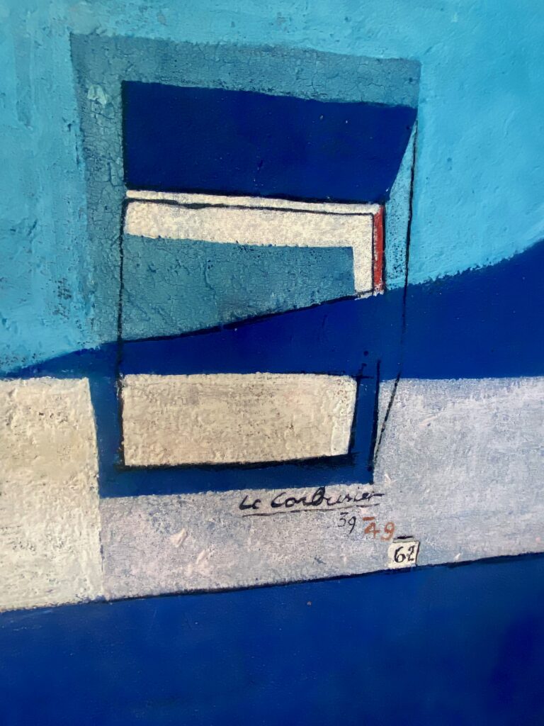 This image has an empty alt attribute; its file name is IMG_5151-768x1024.jpeg Le Corbusier, blue painting, E-1027, Eileen Gray House, Cap Moderne, Roquebrune-Cap-Martin, south of France, Côte d'Azur, splendid faraway places