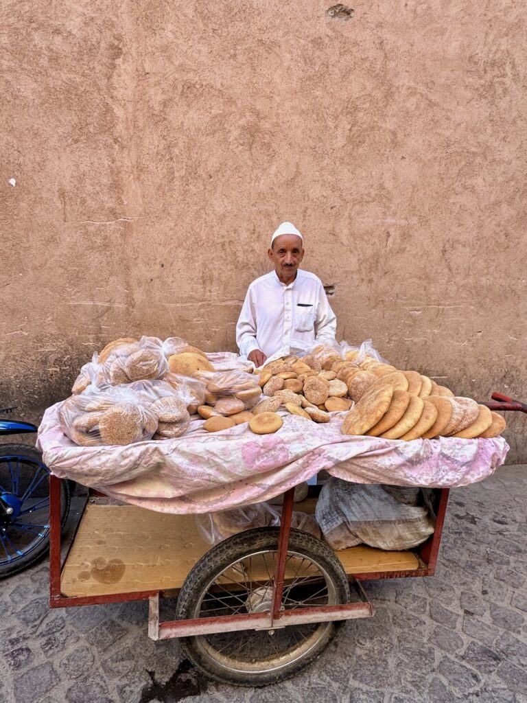 Souk, Marrakech, Medina, bread vendor