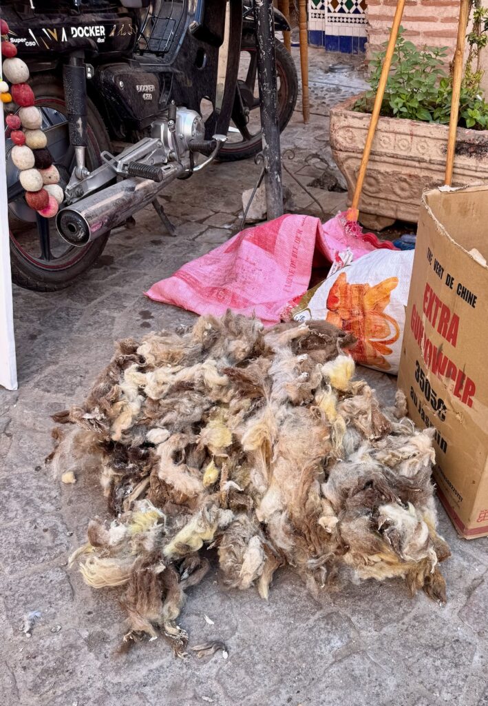 Souk, Marrakech, Medina, wool batts
