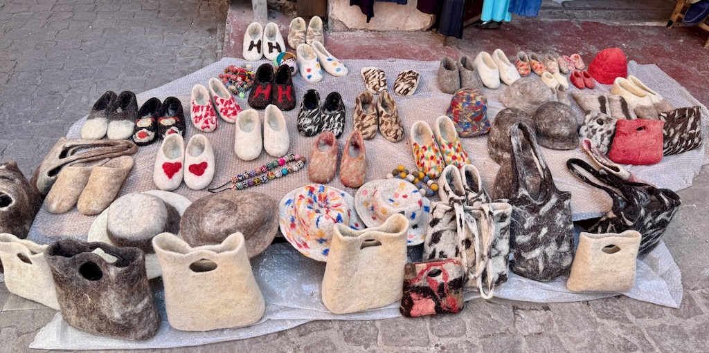 Souk, Marrakech, Medina, felted wool products