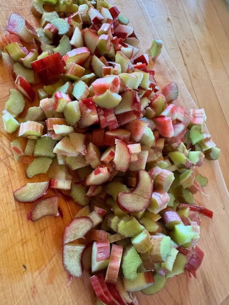 chopped rhubarb